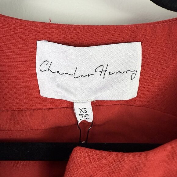 Charles Henry Red Button Front Mini Dress Sleeveless Party Cocktail XS - Picture 7 of 10